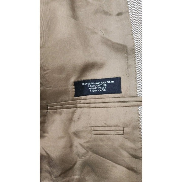 JOS A BANK SIGNATURE SILK/CAMEL HAIR HERRINGBONE SPORT COAT‎ BLAZER MEN 44R - Picture 4 of 10